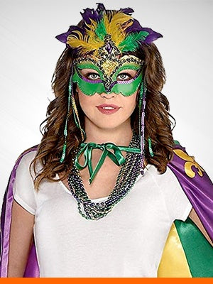 90 Pcs Mardi Gras Party Supplies Set, Mardi Gras Masks, Masquerade Costume  Accessories, Bulk Carnival Masquerade Mask Costume Party Supplies, Feather