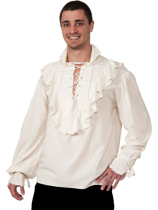 Fancy White Pirate Shirt Adult - costumesupercenter.com