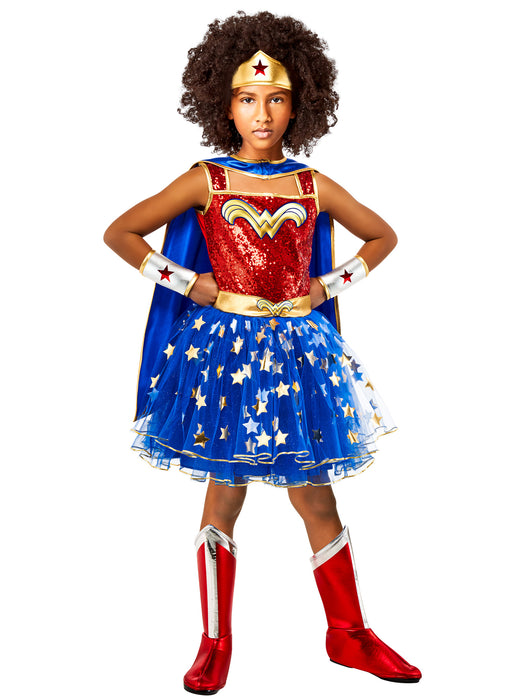 Girls' DC Comics Wonder Woman Sequin Tutu Dress - costumesupercenter.com
