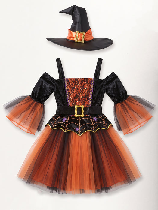 Women's Black and Orange Enchanted Witch Costume - costumesupercenter.com