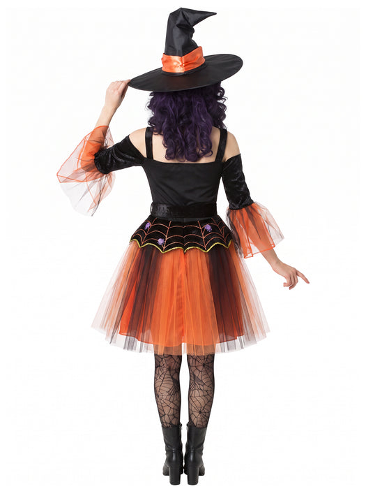 Women's Black and Orange Enchanted Witch Costume - costumesupercenter.com
