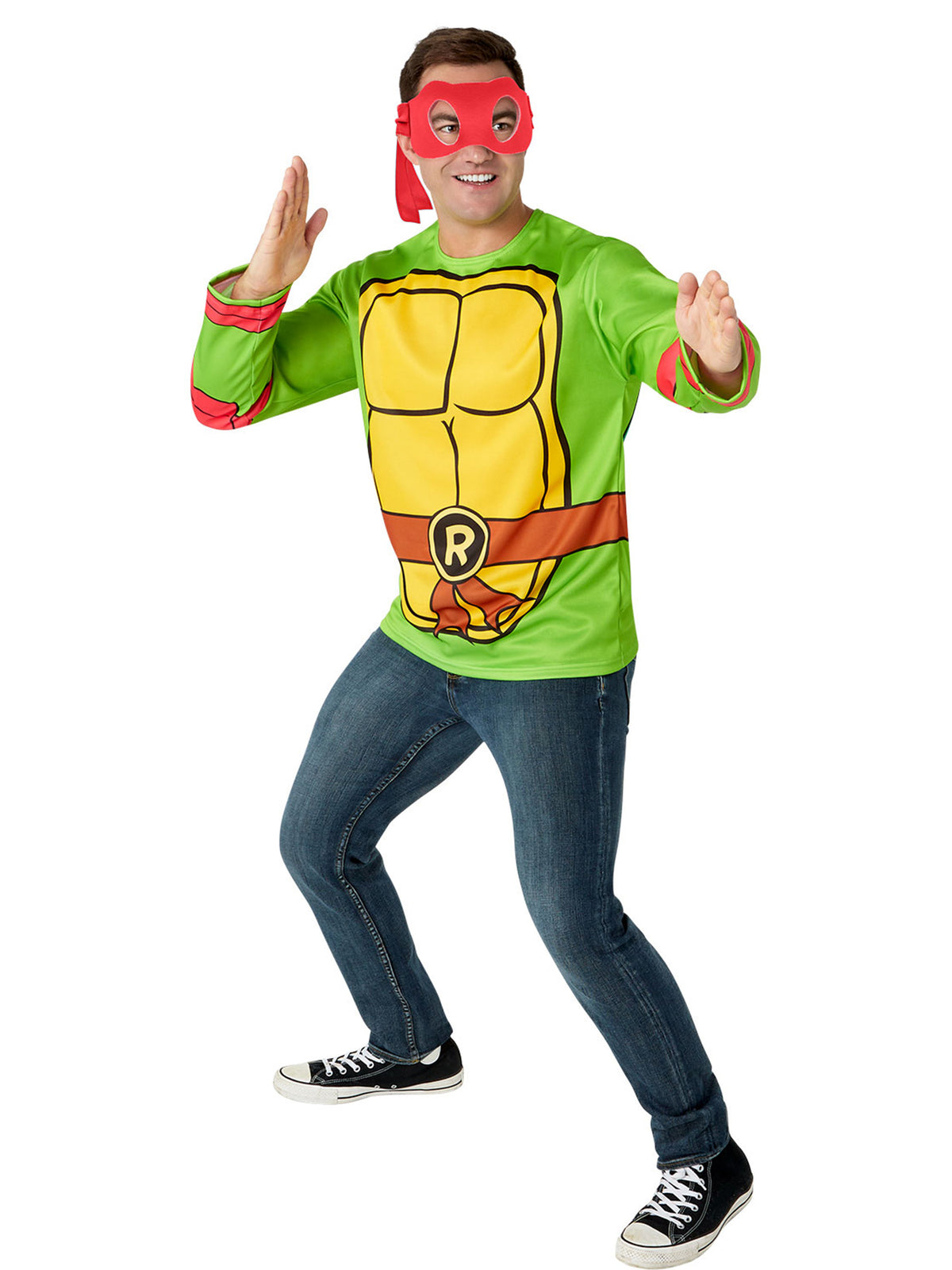 Men's Teenage Mutant Ninja Turtles Classic Raphael Costume Top and Mas ...