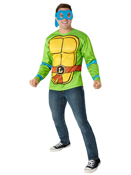 Men's Teenage Mutant Ninja Turtles Classic Leonardo Costume Top and Mask - costumesupercenter.com