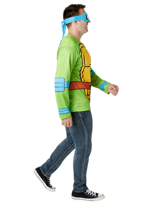 Men's Teenage Mutant Ninja Turtles Classic Leonardo Costume Top and Mask - costumesupercenter.com