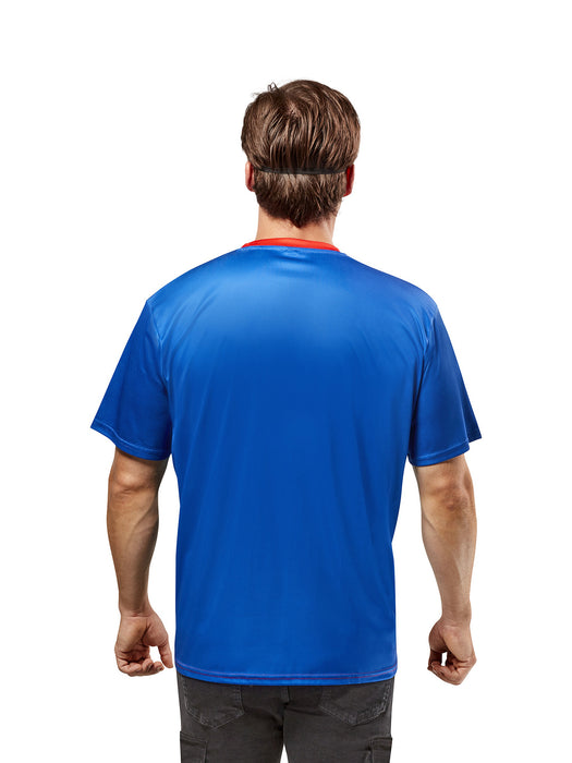 Men's DC Comics Ben Cooper Superman T-Shirt and Half Mask - costumesupercenter.com