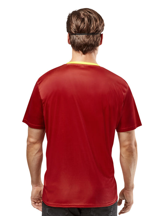 Men's DC Comics Ben Cooper Flash T-Shirt and Half Mask - costumesupercenter.com