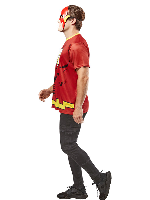 Men's DC Comics Ben Cooper Flash T-Shirt and Half Mask - costumesupercenter.com