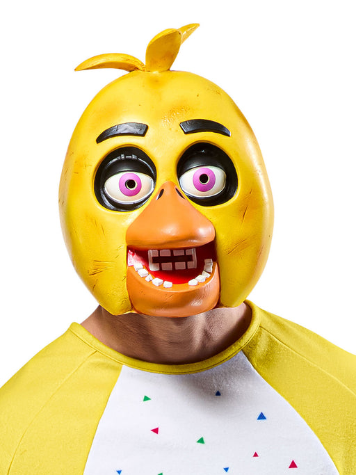Adult Five Nights At Freddy's Chica Overhead Latex Mask - costumesupercenter.com
