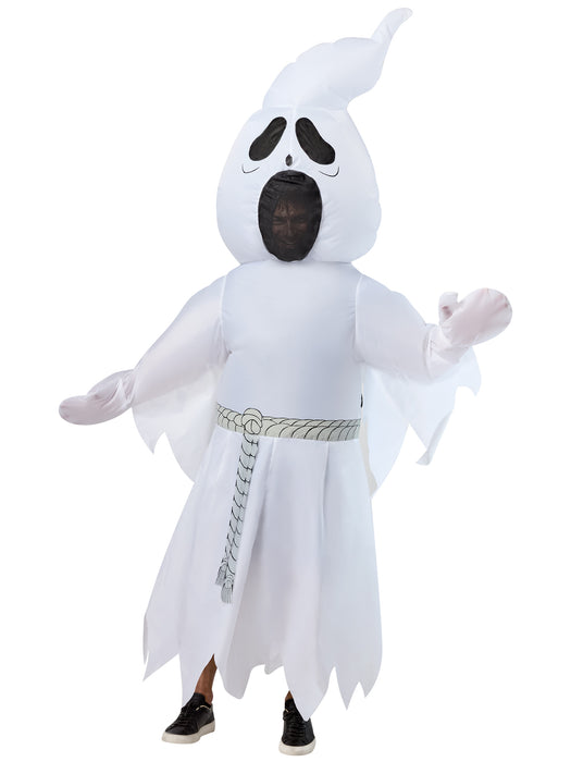 Adult White Ghost Reaper Inflatable Costume - costumesupercenter.com