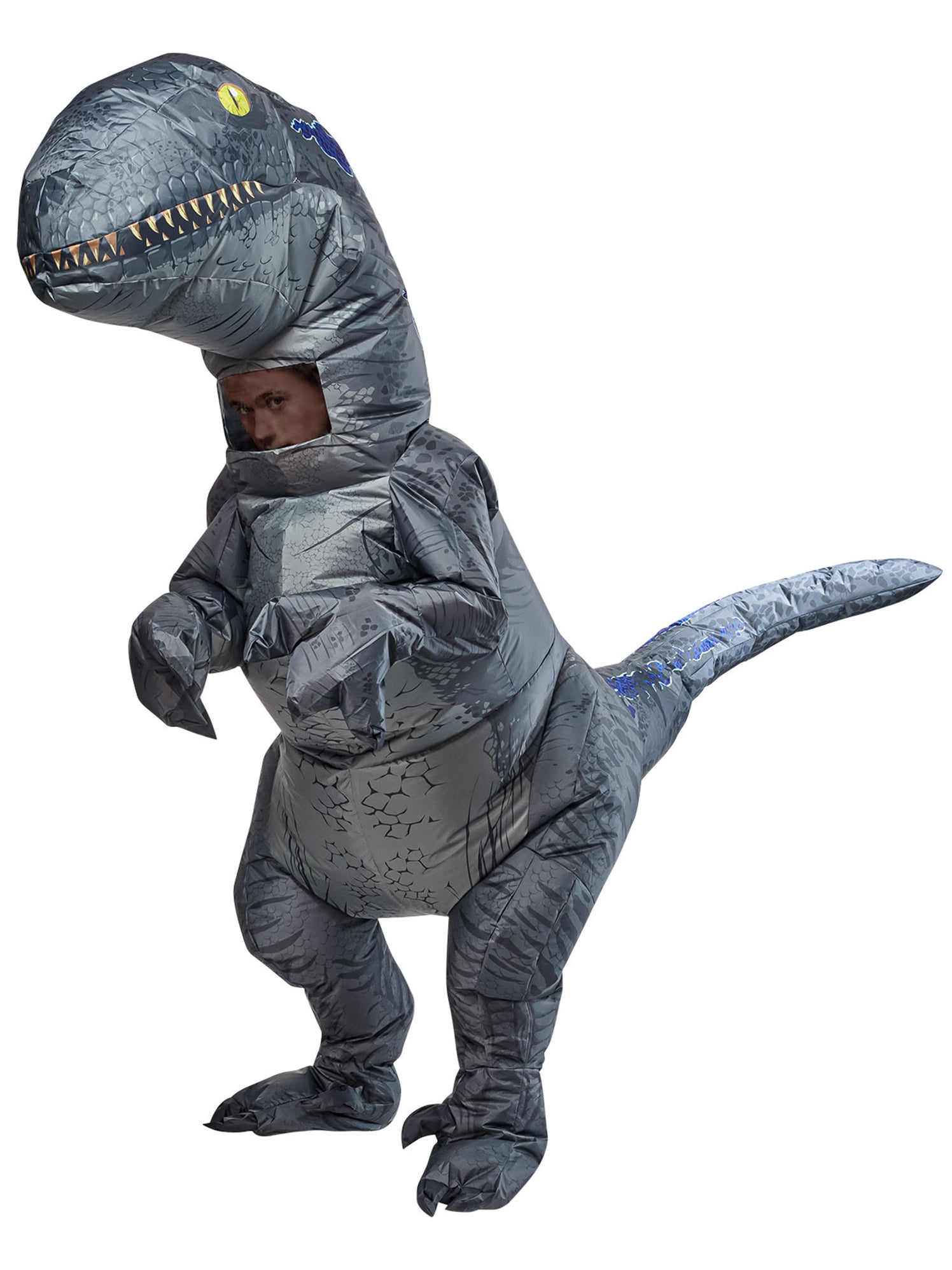 Adult Jurassic World Blue Velociraptor Inflatable Costume — Costume ...