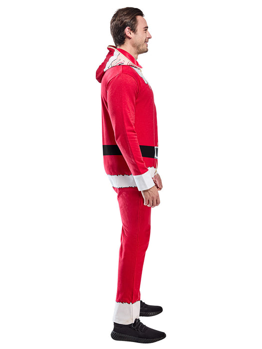 Adult Santa Claus Zipsters Hooded Costume - costumesupercenter.com