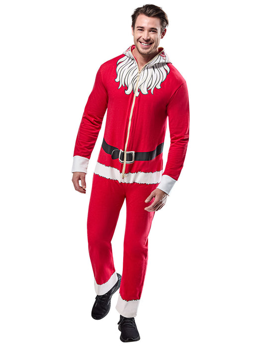 Adult Santa Claus Zipsters Hooded Costume - costumesupercenter.com