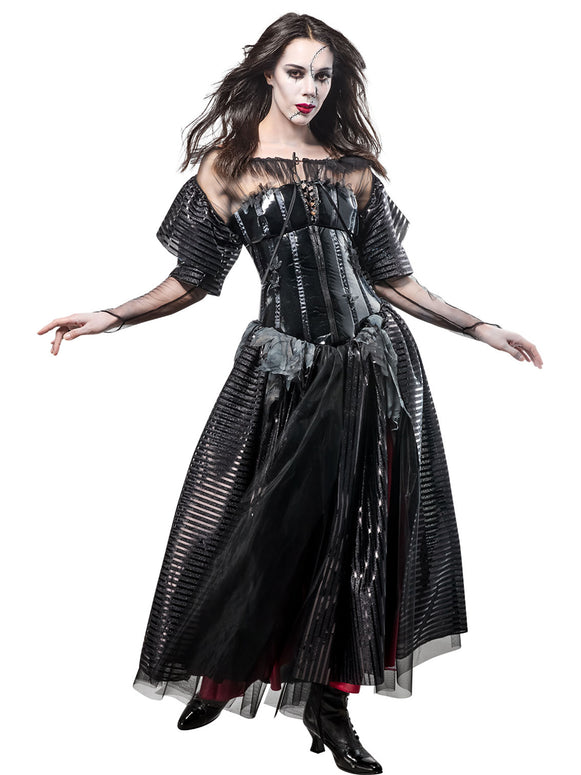 beetlejuice fancy dress ladies Rubies Beetlejuice Costume Corset Dress for Adults, Women's Medium,  Halloween Cosplay
