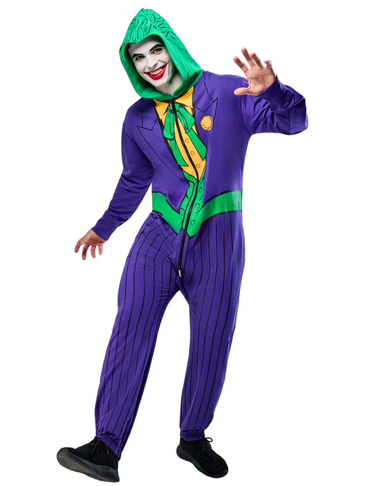 Men's DC Comics Joker Zipsters Hooded Costume - costumesupercenter.com