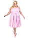 Women's Plus Size Barbie Movie Perfect Day Pink Gingham Dress - costumesupercenter.com