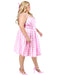 Women's Plus Size Barbie Movie Perfect Day Pink Gingham Dress - costumesupercenter.com