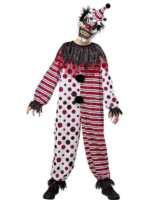 Boys' Creepy Clown Costume with Mask - costumesupercenter.com