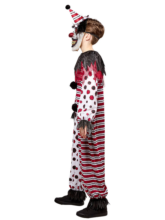 Boys' Creepy Clown Costume with Mask - costumesupercenter.com