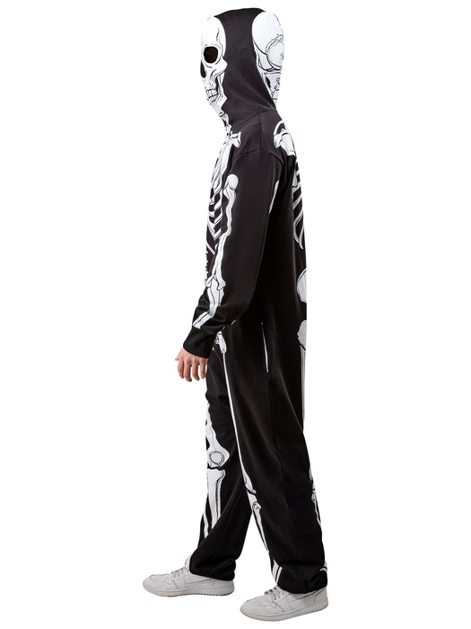Adult Skeleton Zipsters Hooded Costume - costumesupercenter.com