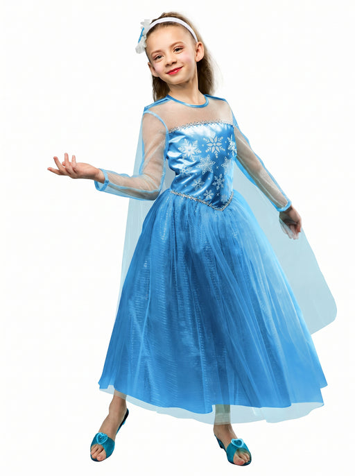 Girls' Blue Snow Princess Dress and Headband - costumesupercenter.com