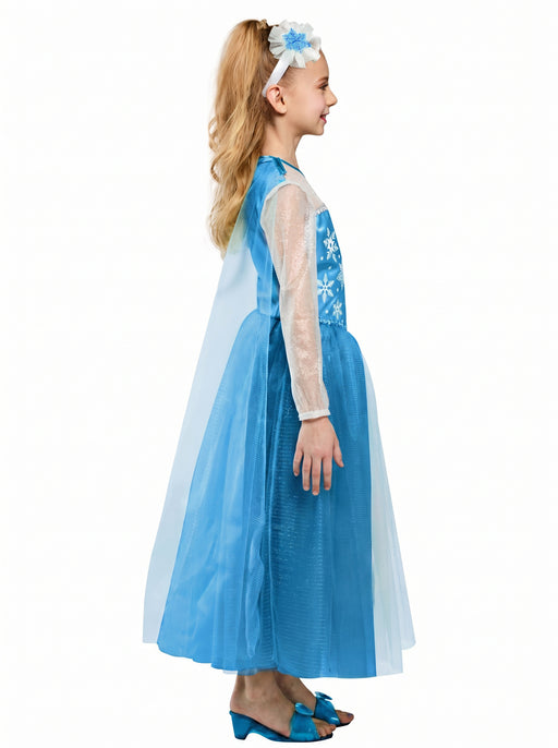 Girls' Blue Snow Princess Dress and Headband - costumesupercenter.com