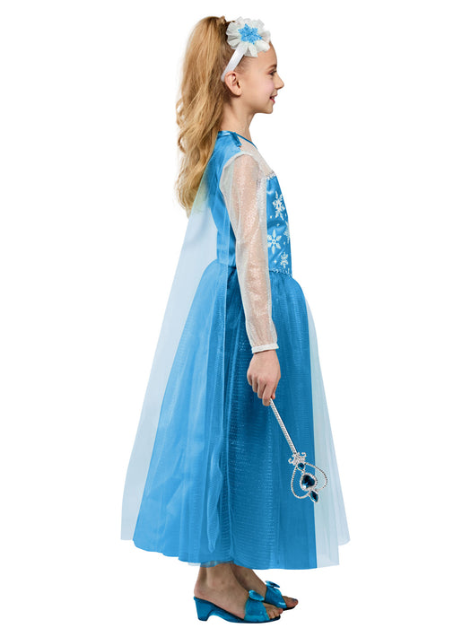 Girls' Blue Snow Princess Dress and Headband - costumesupercenter.com