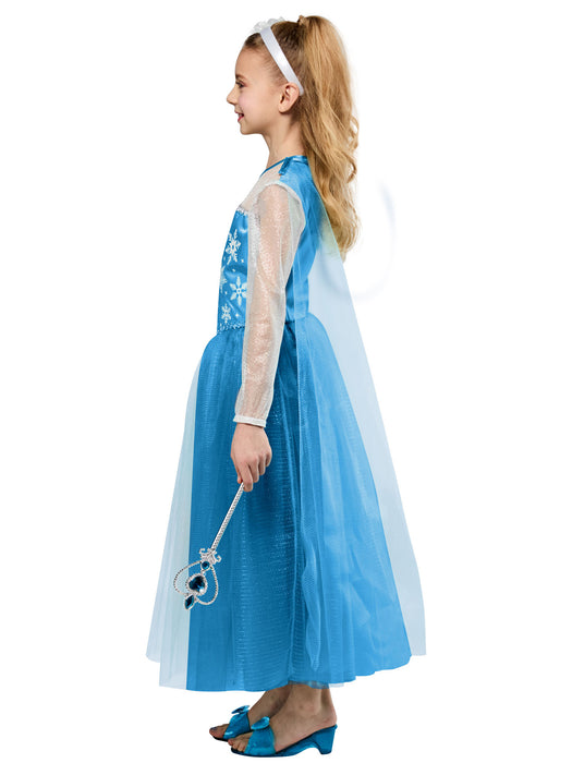 Girls' Blue Snow Princess Dress and Headband - costumesupercenter.com