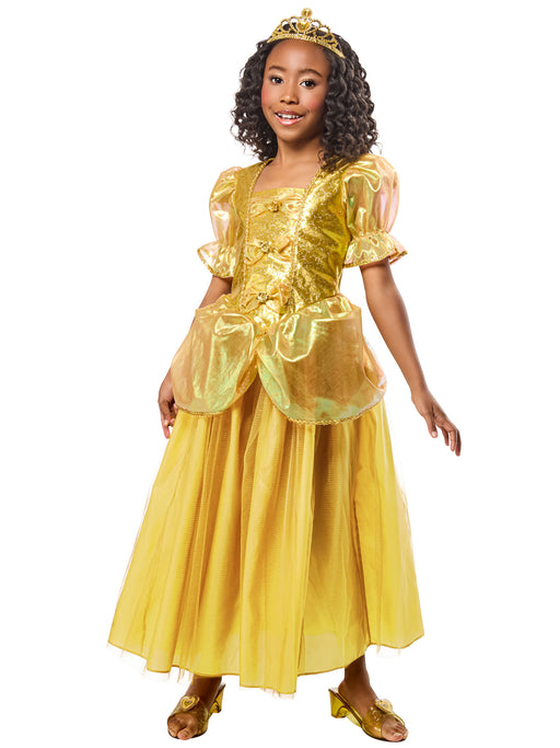 Girls' Gold Beauty Princess Dress and Tiara - costumesupercenter.com