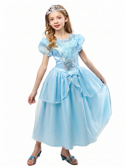Girls' Blue Midnight Princess Dress and Tiara - costumesupercenter.com