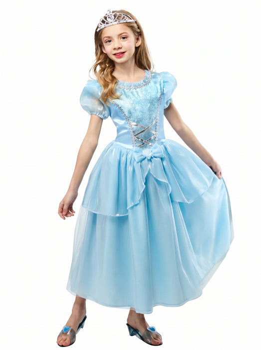 Girls' Blue Midnight Princess Dress and Tiara - costumesupercenter.com