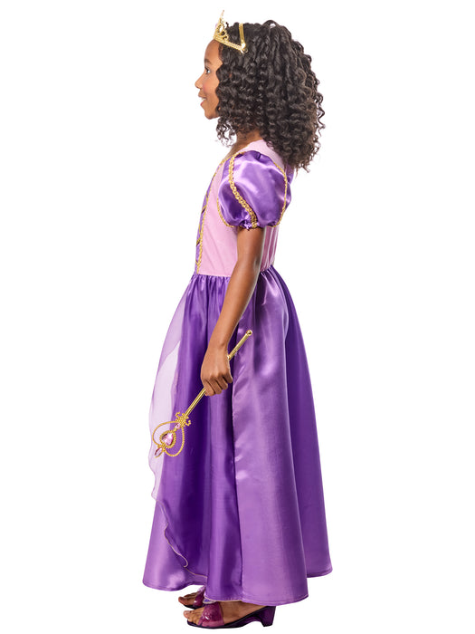 Girls' Purple Royal Princess Dress and Tiara - costumesupercenter.com