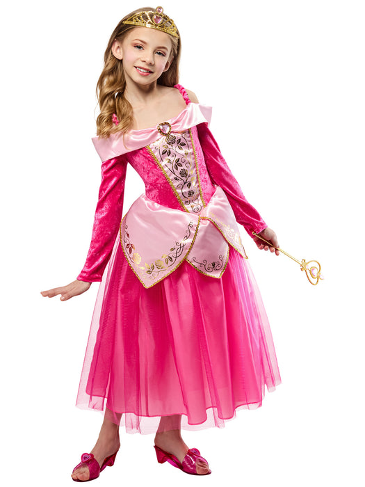 Girls' Pink Sleeping Princess Dress and Tiara - costumesupercenter.com