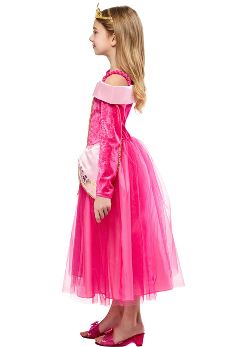 Girls' Pink Sleeping Princess Dress and Tiara - costumesupercenter.com