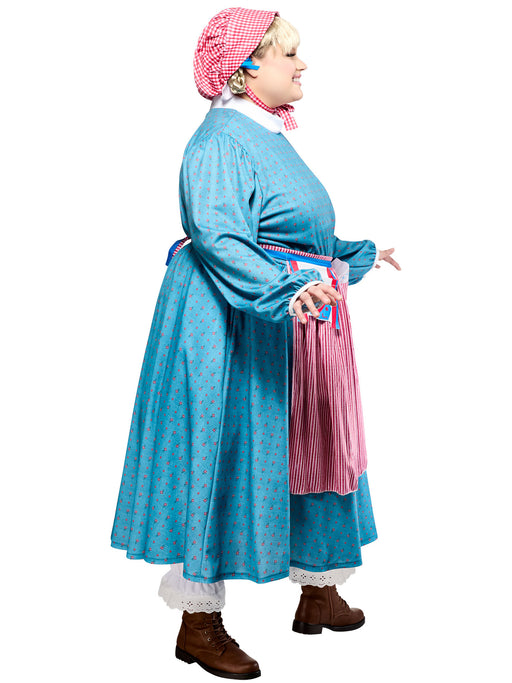 Women's Plus Size American Girl Kirsten Larson Dress with Bonnet Costume Set - costumesupercenter.com
