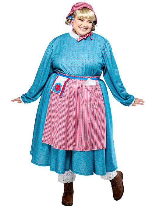 Women's Plus Size American Girl Kirsten Larson Dress with Bonnet Costume Set - costumesupercenter.com