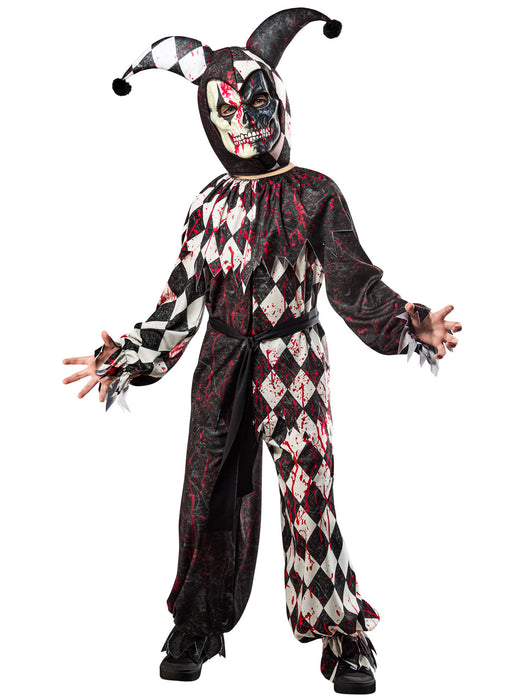 Boys' Bloody Jester Costume with Mask - costumesupercenter.com