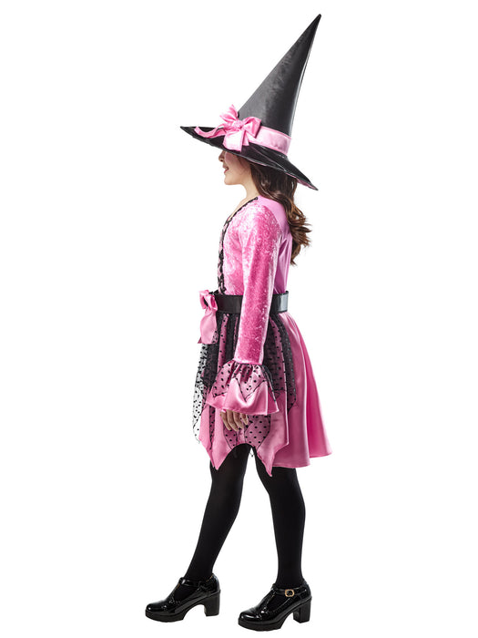 Girls' Pink Witch Costume with Hat - costumesupercenter.com