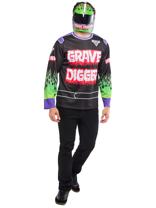 Men's Monster Jam Grave Digger Top and Mask - costumesupercenter.com