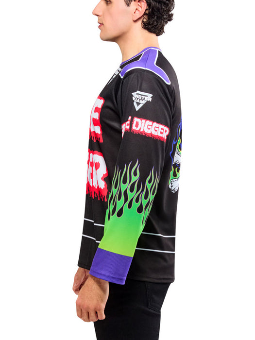 Men's Monster Jam Grave Digger Top and Mask - costumesupercenter.com