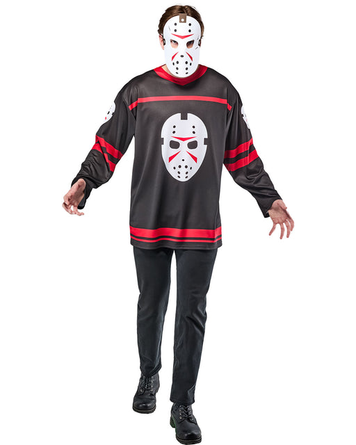 Men's Friday the 13th Jason Voorhees Costume Top with Mask - costumesupercenter.com