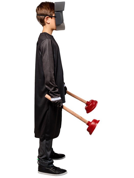 Boys' Skibidi Toilet Plungerman Costume - Deluxe - costumesupercenter.com