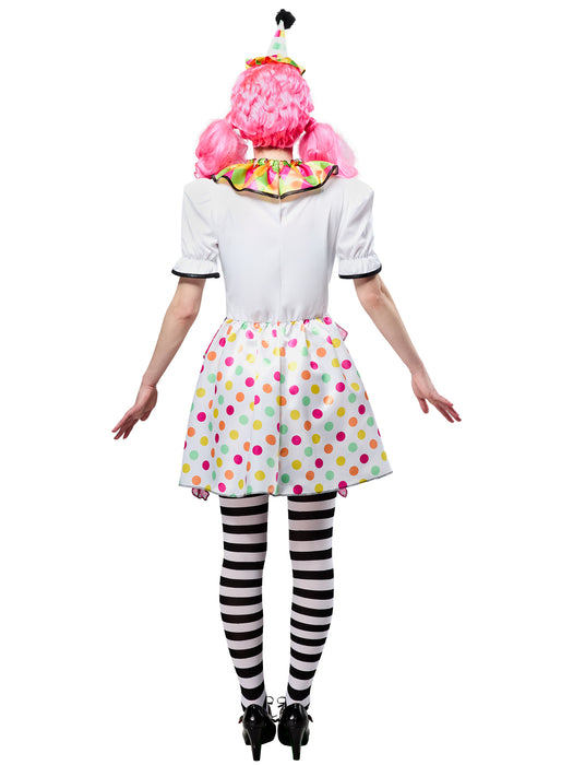 Women's Polka Dot Plaid Clown Costume - costumesupercenter.com