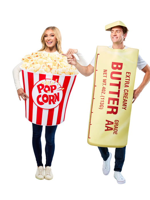Adult Popcorn and Butter Couples Costume - costumesupercenter.com