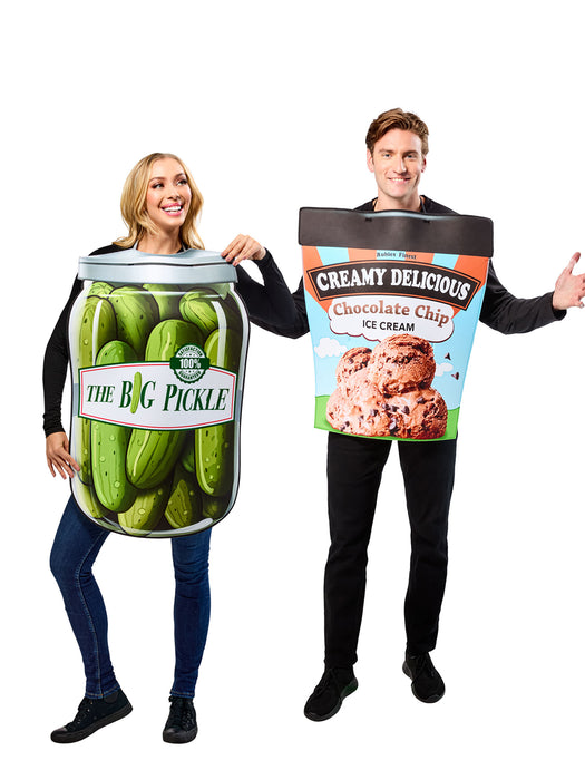 Adult Pickles and Ice Cream Couples Costume - costumesupercenter.com