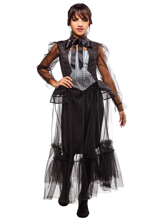 Girls' Wednesday Graveyard Gala Dress - Deluxe - costumesupercenter.com