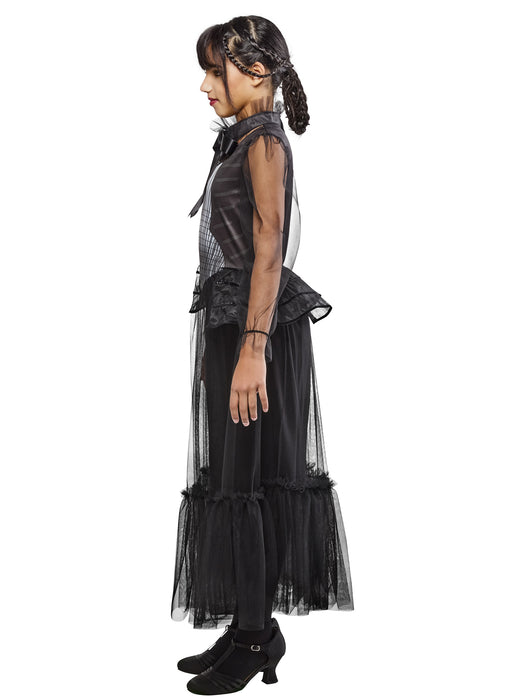 Girls' Wednesday Graveyard Gala Dress - Deluxe - costumesupercenter.com