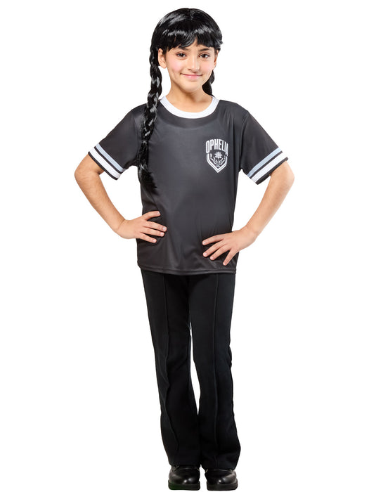 Girls' Wednesday Nevermore Academy Ophelia Hall Black Top - costumesupercenter.com