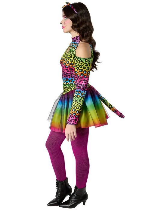 Girls' Junior Neon Leopard Costume - costumesupercenter.com