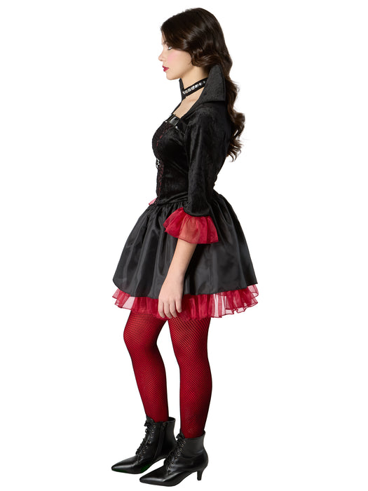 Girls' Junior Scarlet Vampiress Costume - costumesupercenter.com