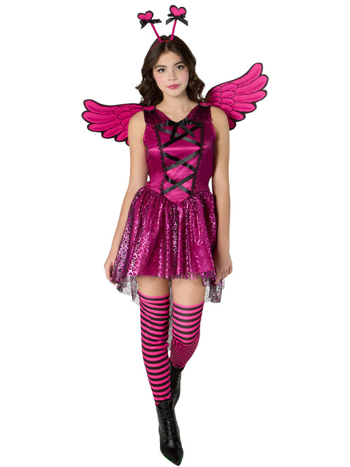 Girls' Junior Pink Cupid Costume - costumesupercenter.com